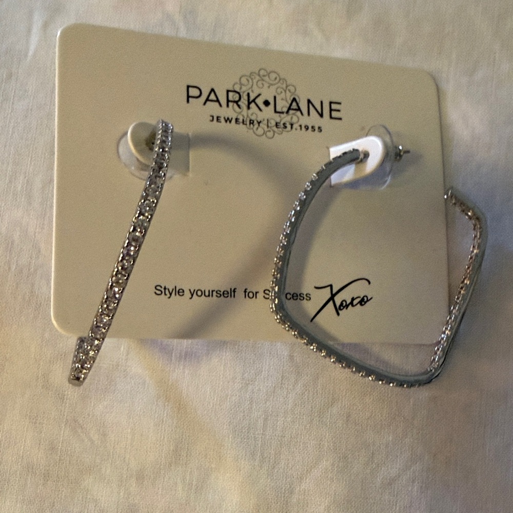 Park Lane silver with crystals hoop earrings